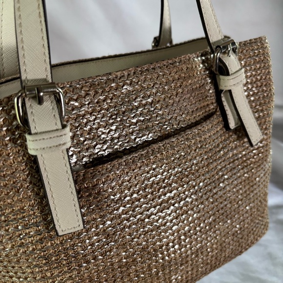 Liz Claiborne Vintage Floral Woven Boho Cottage Style Handbag Shoulder Bag Purse - Picture 9 of 16